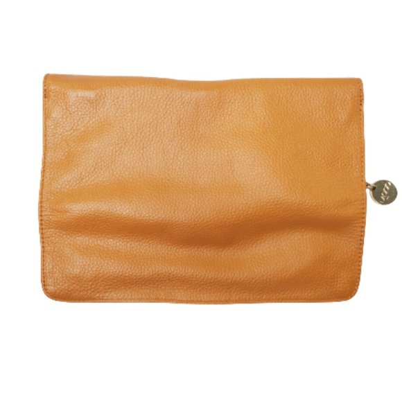 LAGGO Pebbe Orange Grain Leather Wristlet Clutch Bag. - Picture 3 of 8
